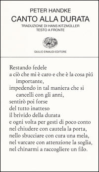 Canto alla durata. Testo tedesco a fronte - Peter Handke