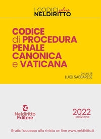 Codice di procedura penale canonica e vaticana - L. Sabbarese