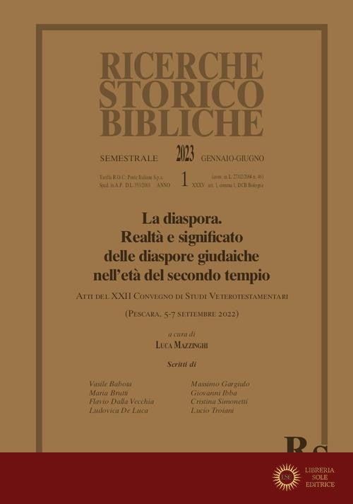 Ricerche storico-bibliche (2023) vol. 1 - L. Mazzinghi