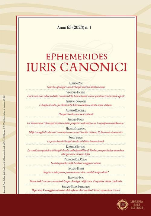Ephemerides Iuris canonici (2023) vol. 1
