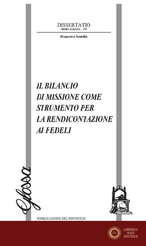 Il bilancio di missione come strumento di rendicontazione ai fedeli