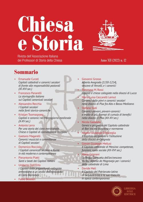 Chiesa e storia. Rivista dell'Associazione Italiana dei Professori di Storia della Chiesa (2022) vol. 12